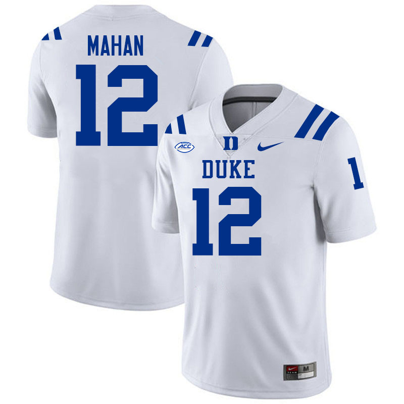 Duke Blue Devils #12 Dan Mahan College Football Jersey Stitched-White